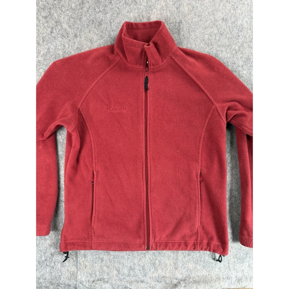 Columbia Sweater  Womens Large Red Zip Fleece Outdoor‎ Hiking Fishing Ladies